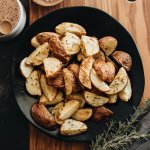 Air fryer roasted potatoes on plate