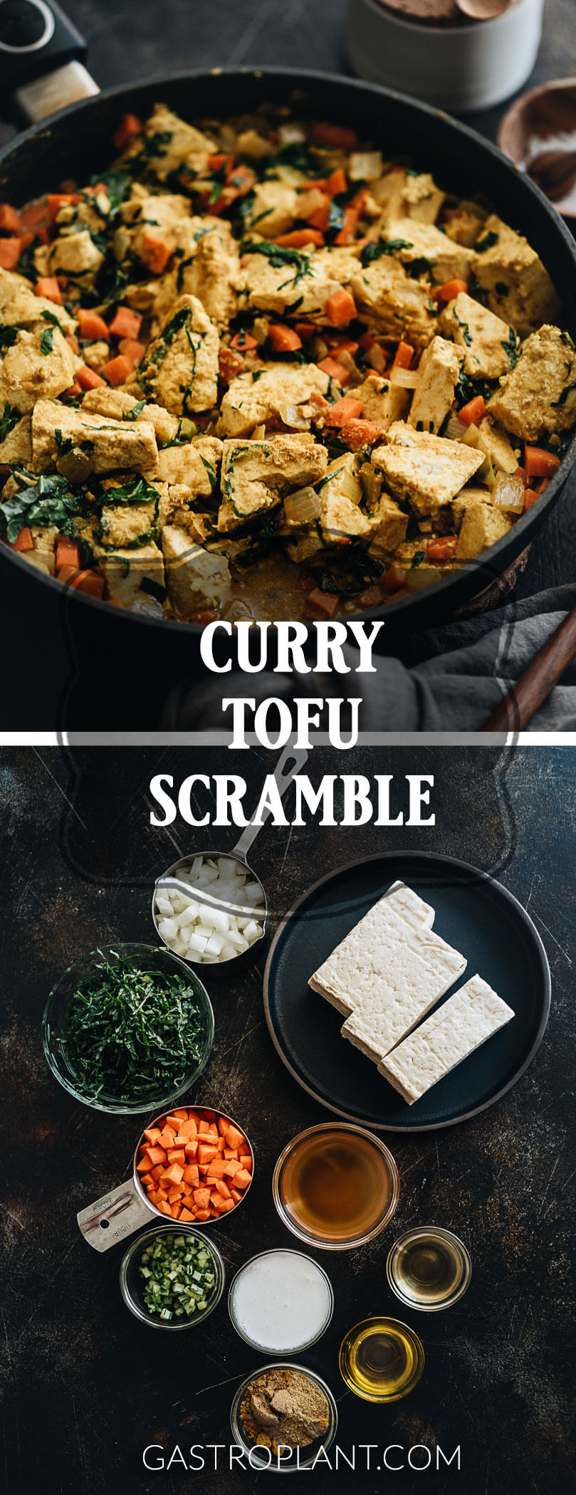 Curry Tofu Scramble - This curry tofu scramble is a vibrant, satisfying, and healthy first meal of the day. It tastes like it should be unhealthy but it’s full of clean fuel.