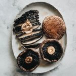 Roasted portobello mushrooms on plate