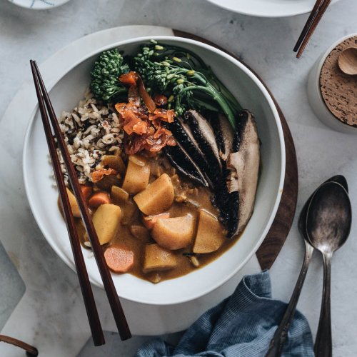 Vegan Japanese Curry Rice in bowl