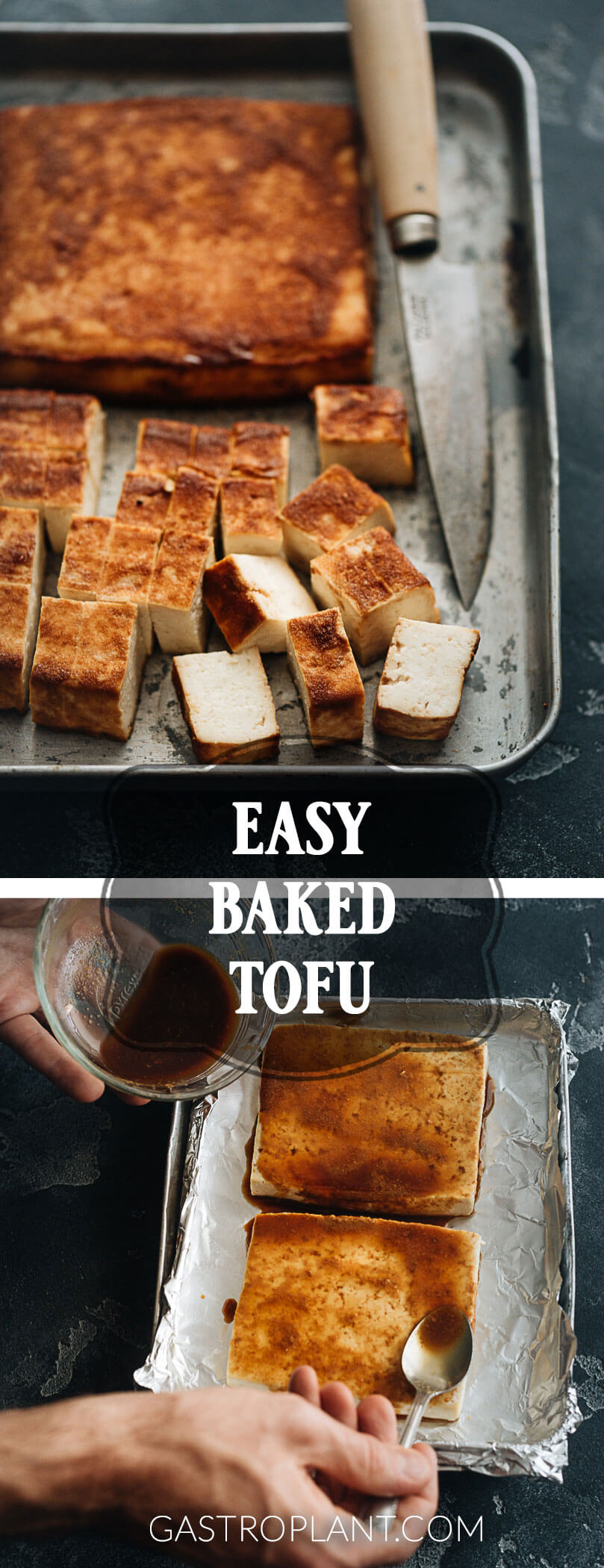 Easy baked tofu collage