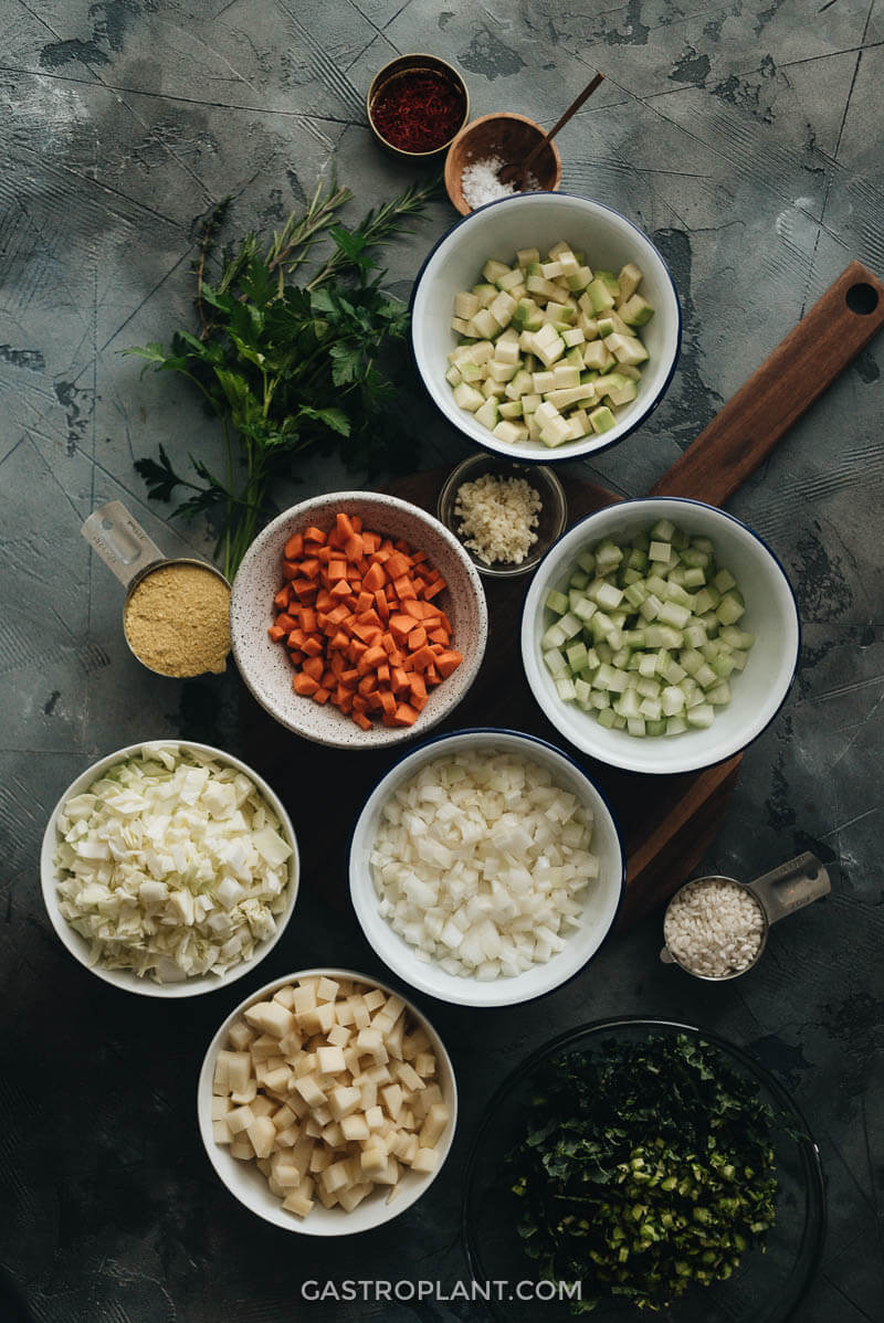 Ingredients for Minestrone alla Milanese