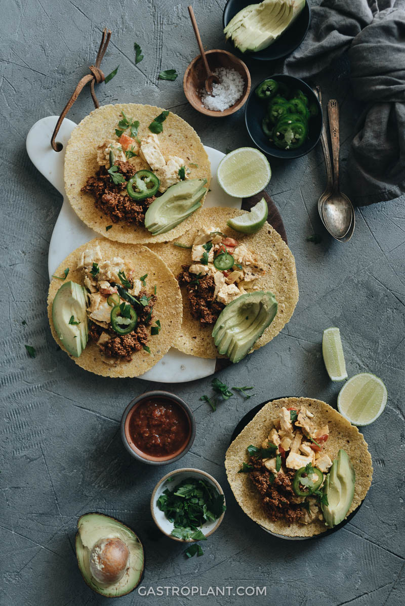 Festive vegan breakfast tacos