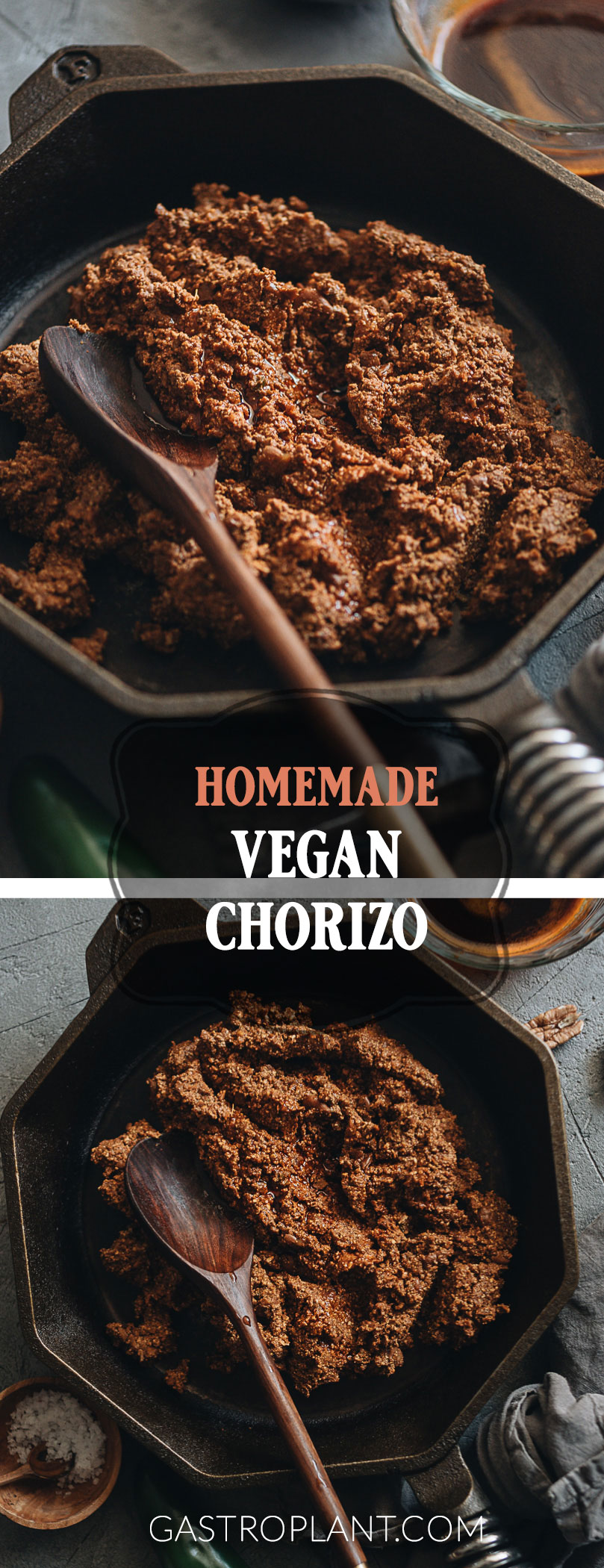Vegan chorizo collage