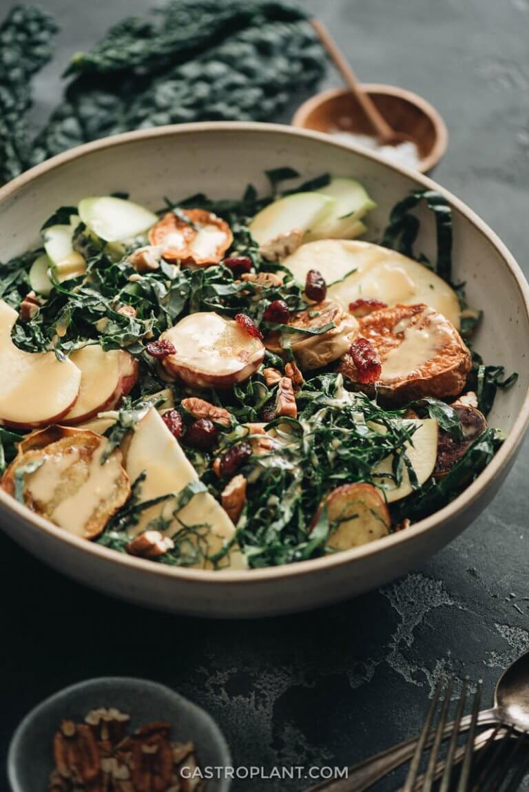 Vegan Kale Salad with Maple Mustard Dressing Gastroplant
