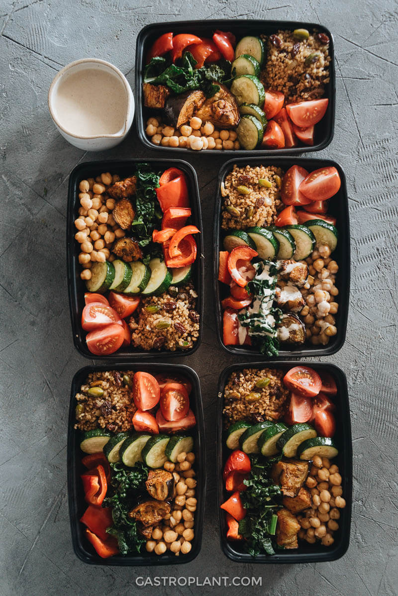 Falafel Salad Meal Prep Bowls