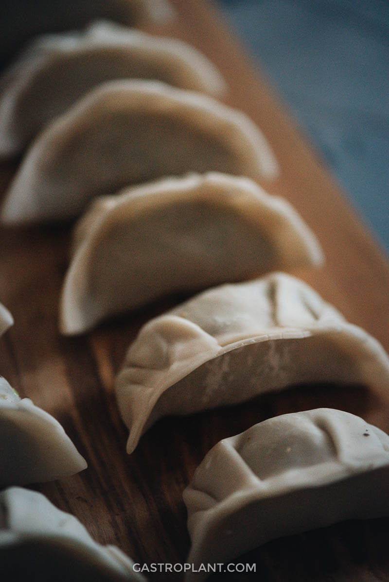 Fresh homemade mushroom dumplings