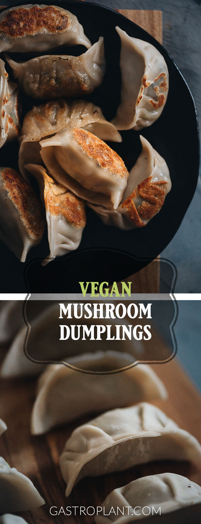 Vegan Mushroom Dumplings Collage