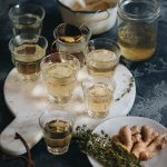 Fragrant Refreshing Ginger Thyme Tea in Glasses