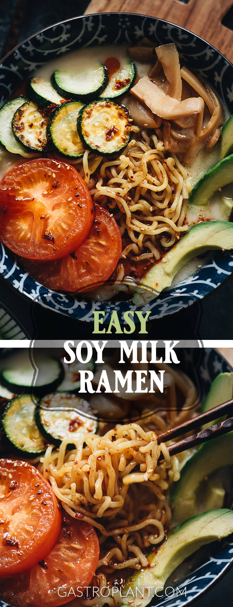 Easy Homemade Ramen Noodle Soup with Soy Milk Broth (Vegan)