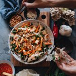 Easy healthy vegan Vietnamese jackfruit mushroom salad