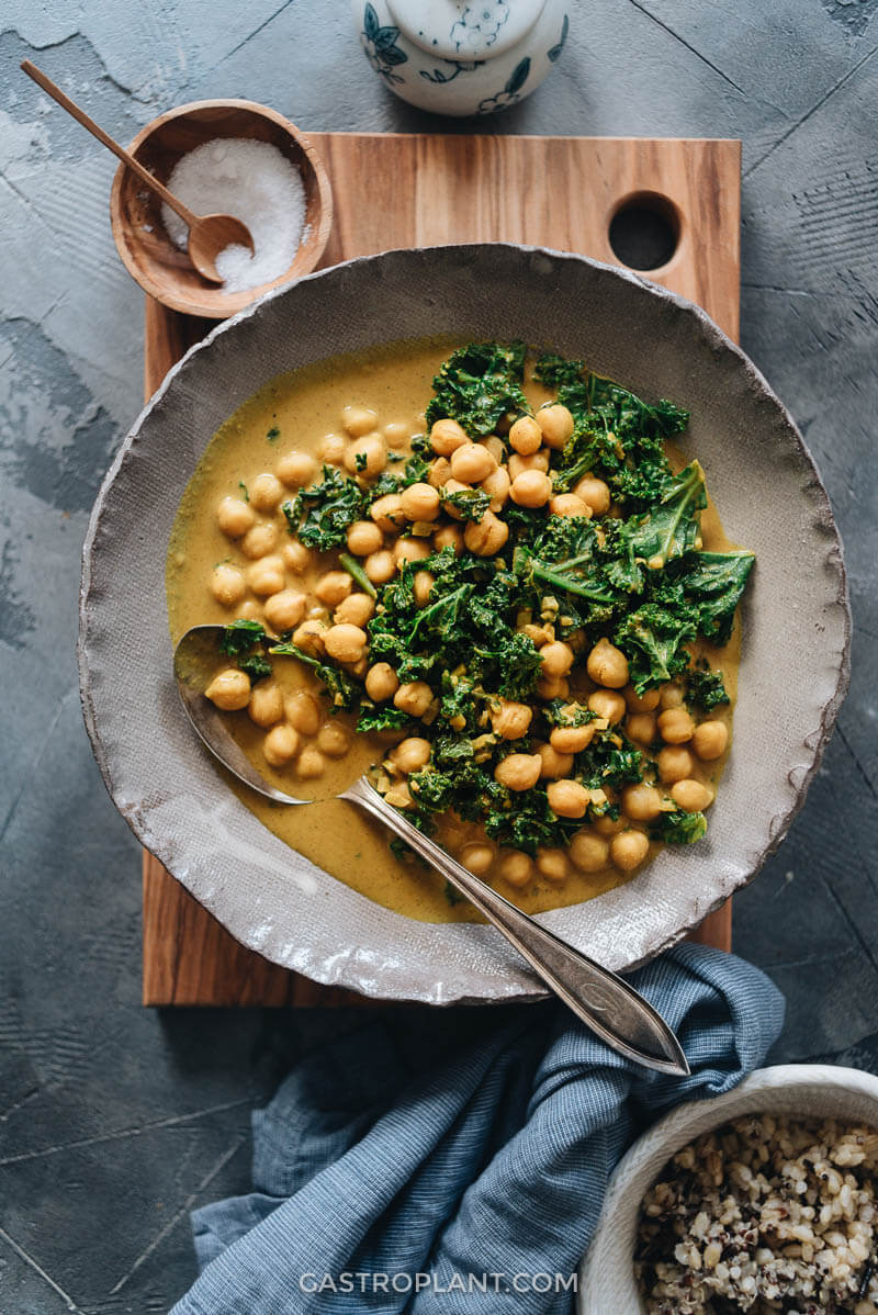 Easy Vegan Chickpea Curry with Kale
