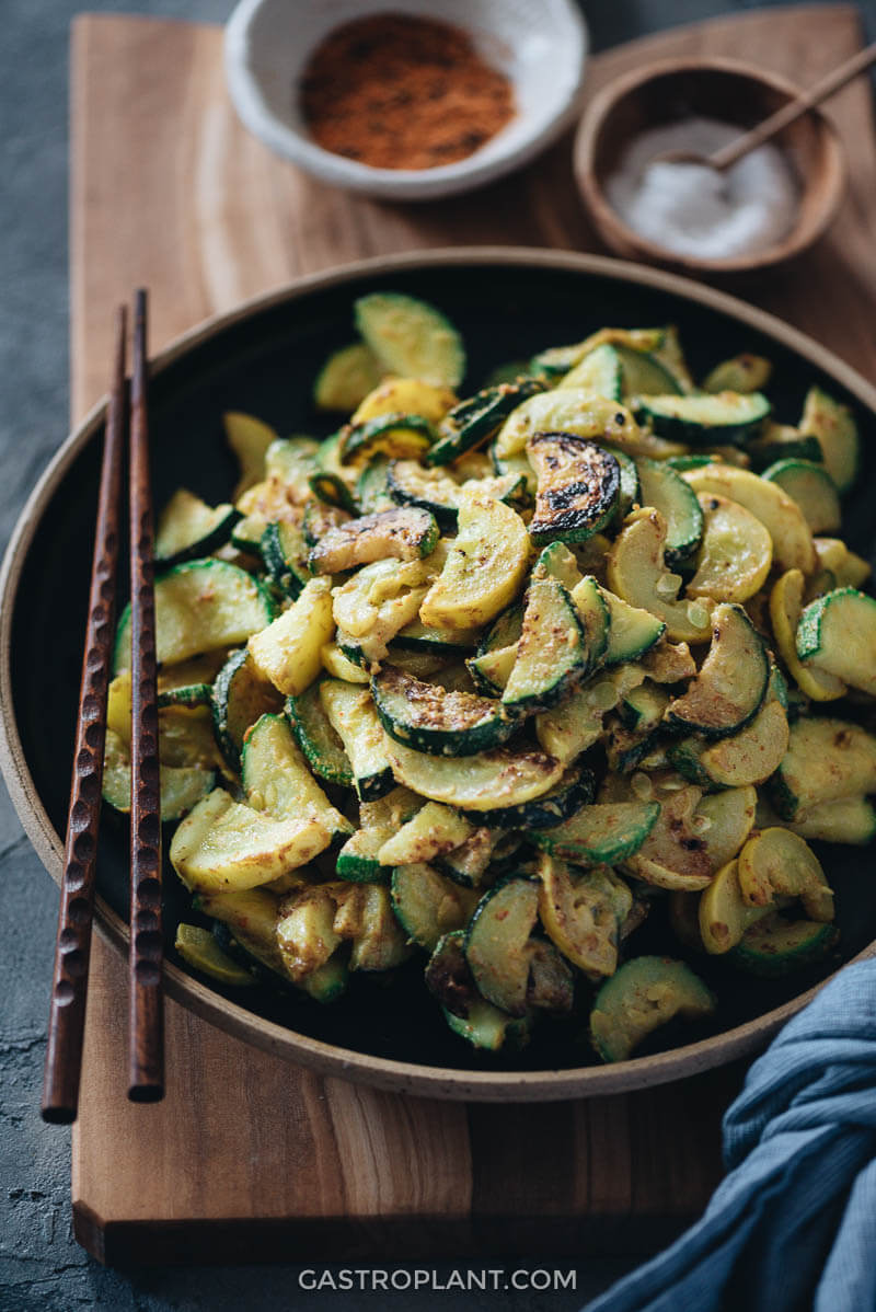 Image of Gray zucchini squash stir-fried