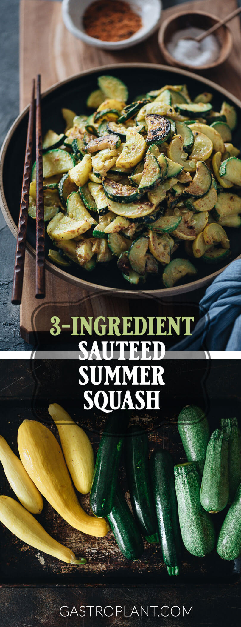 Easy healthy 3-ingredient sauteed summer squash as a side dish