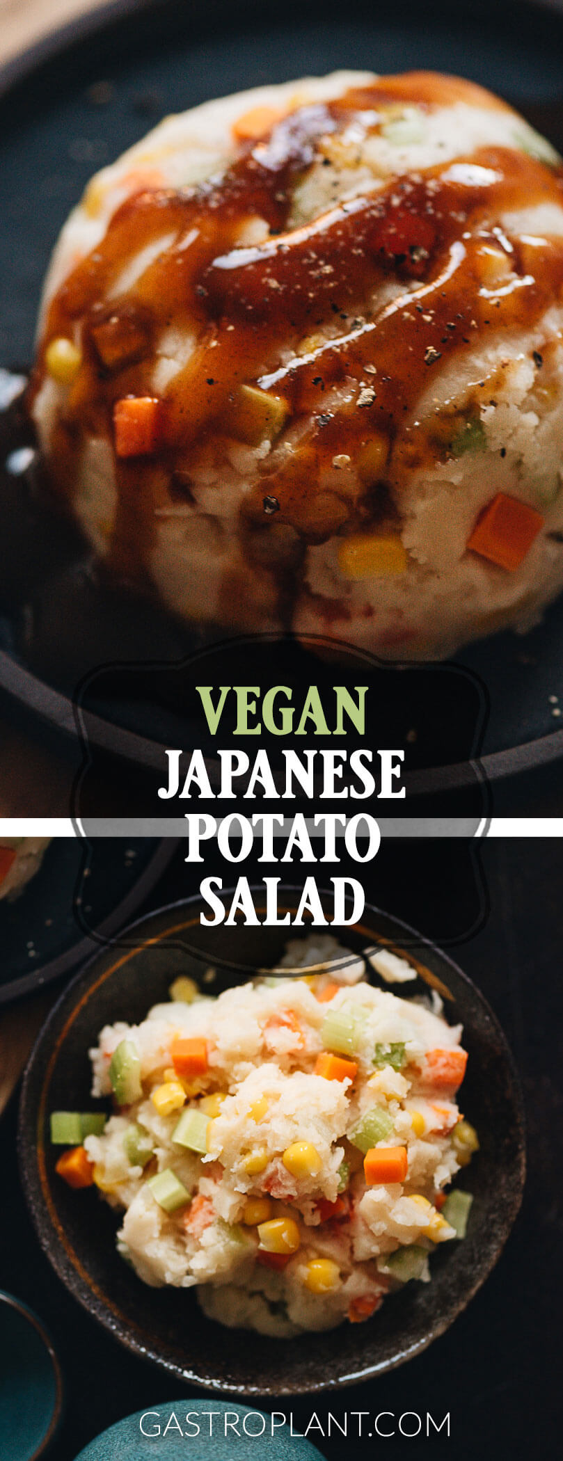 Easy Vegan Japanese Potato Salad with Corn, Carrot, Celery