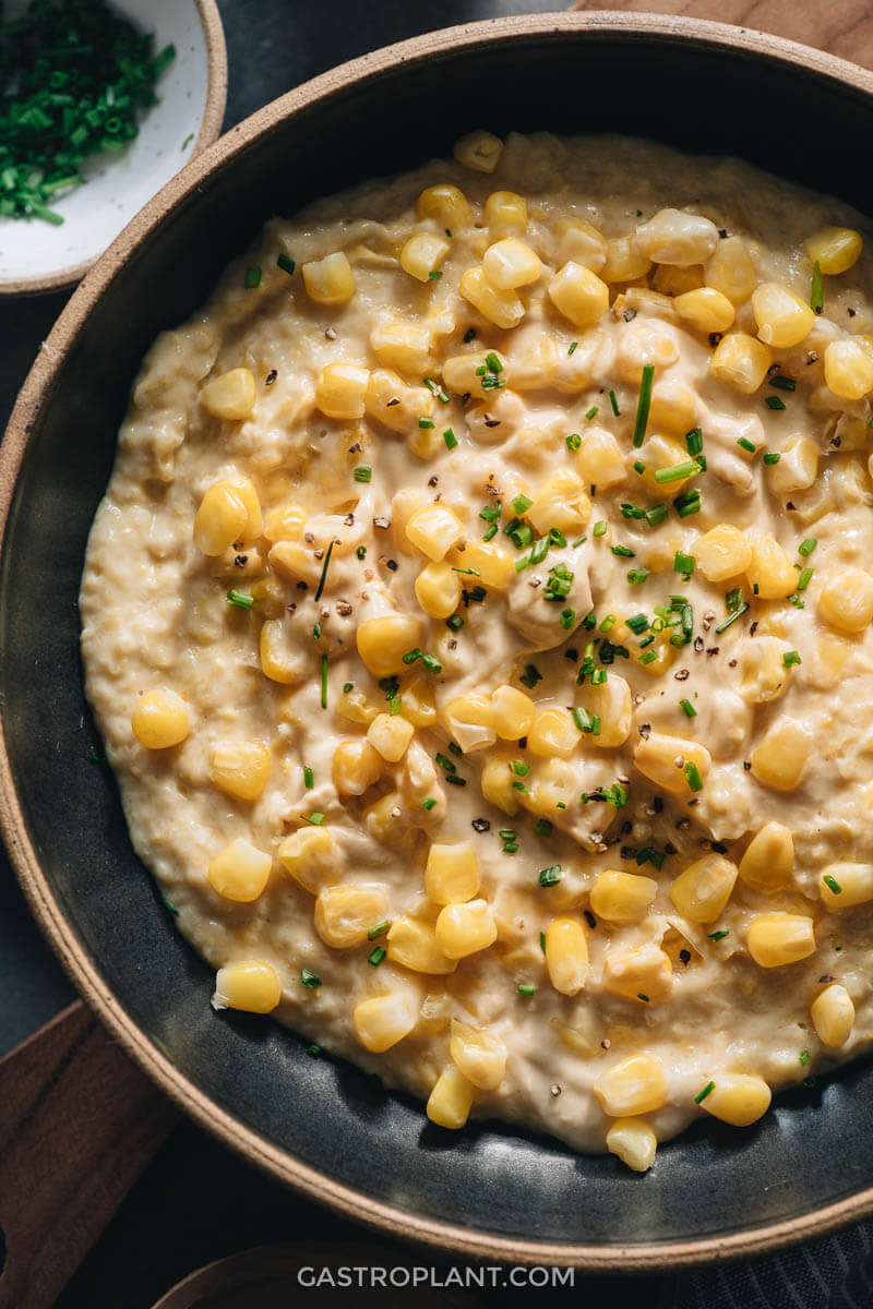 Super creamy vegan creamed corn