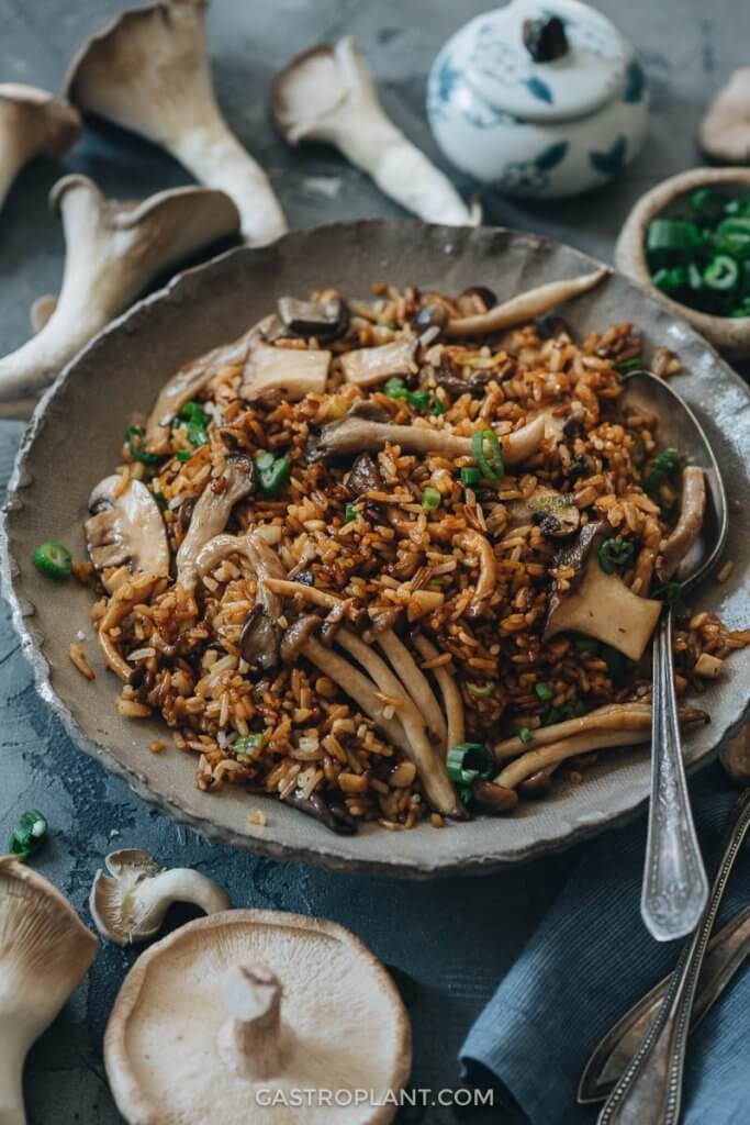 King Oyster Mushroom and Shimeji Mushroom and Shitake Mushroom O