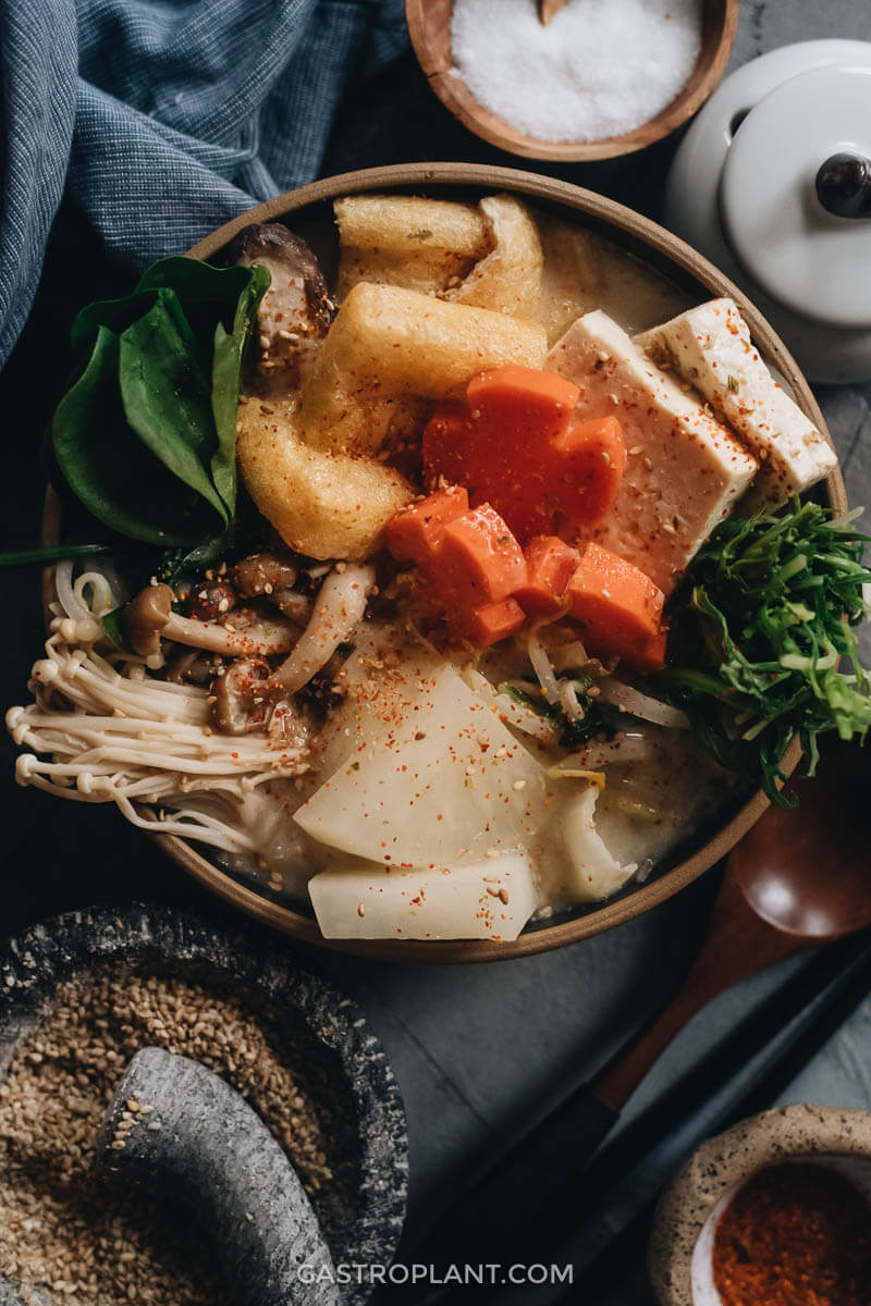 Vegan Nabe: Healthy Japanese Hot Pot Soup With Miso