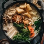 Square photo of vegan soy milk hot pot (tonyu nabe)