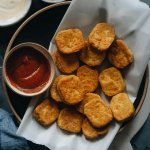 Square photo of vegan chicken nuggets