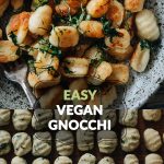 Easy homemade 2-ingredient Italian potato vegan gnocchi pasta (vegan)
