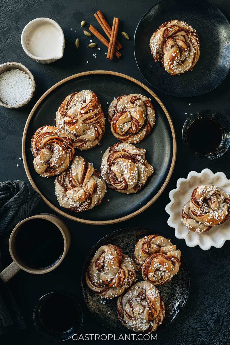 Vegan Swedish Scandinavian Cinnamon Buns with Cardamom