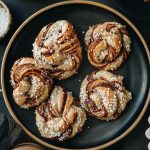 Square photo of vegan Scandi-style cinnamon buns