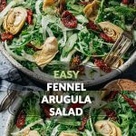 Easy fennel salad with tomato and artichoke and homemade dressing