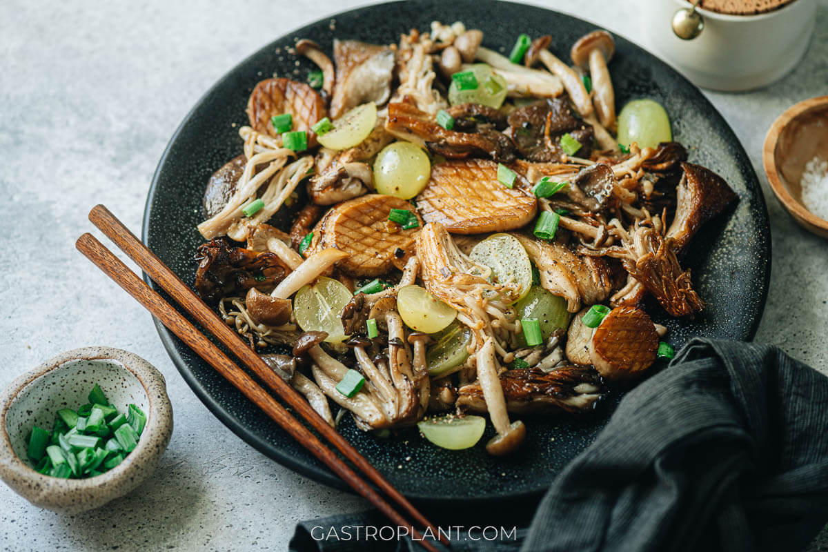 Pan-Roasted Wild Mushrooms with Grapes - Gastroplant